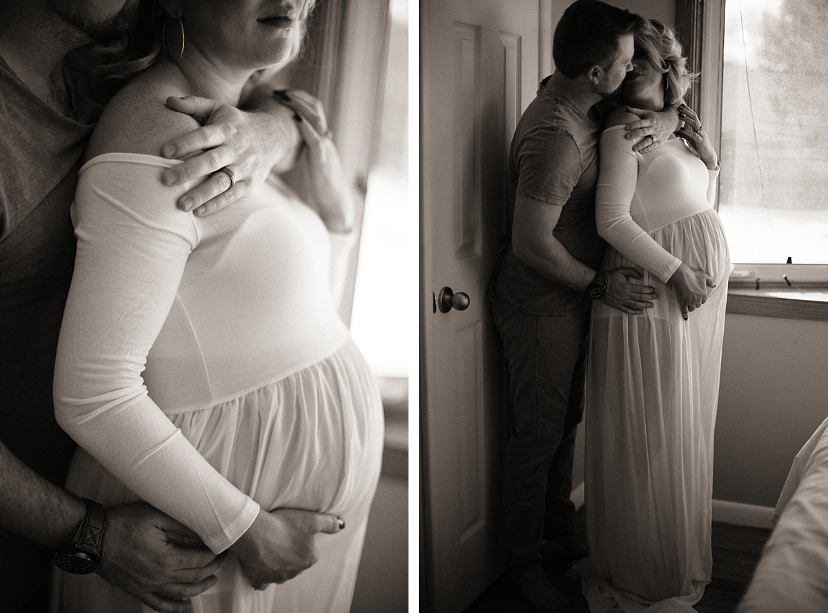 Intimate home maternity photography session lifestyle by Golden Veil Photography Midwest North Dakota