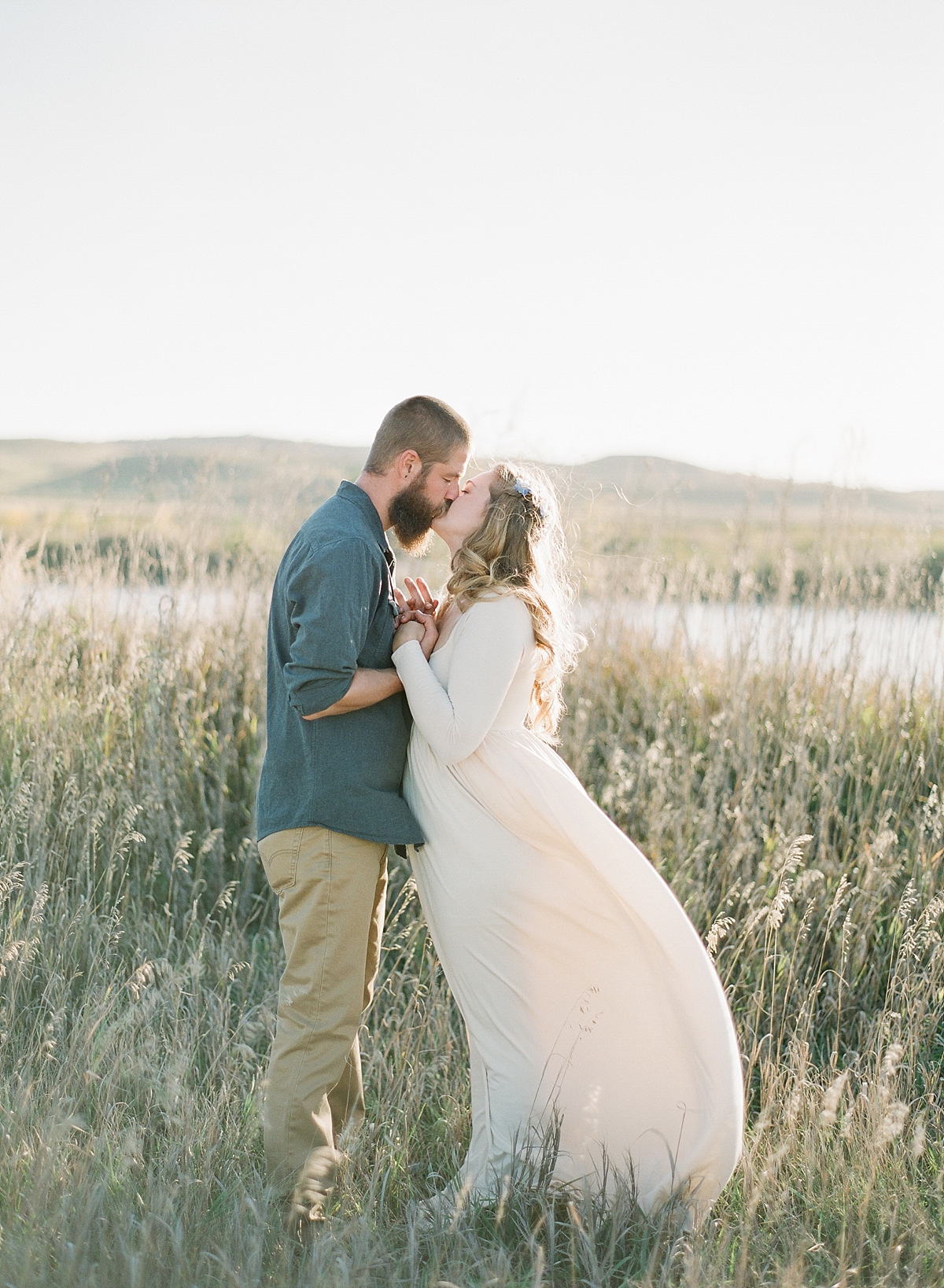 Ethereal minimalist film engagement anniversary photography by Golden Veil Photography North Dakota Midwest